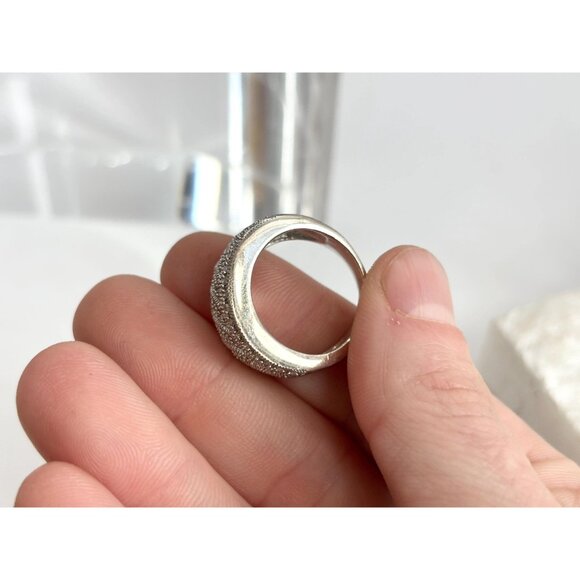 Multi Gemstoned Swirly & Wavy Cocktail 925 Sterling Silver Vintage Ring - sz 7 - Picture 10 of 11